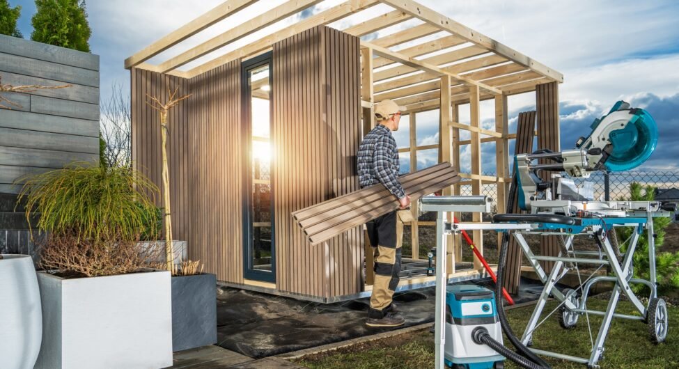 General Woodworker Building Elegant and Modern Garden Shed