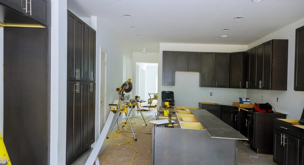 Kitchen assembling wooden cabinets with contemporary of installation base furniture the drawer in cabinet.