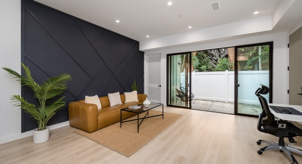 this modern apartment has been renovated and painted to resemble the wall